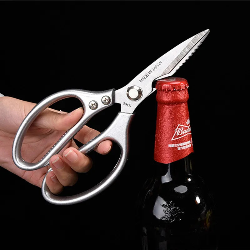 Kitchen Powerful Scissors Chicken Bone Scissors Stainless Steel Multi-Function Bottle Opener Scissors Fish Scale Scissors SK5 Kitchen Powerful Scissors Chicken Bone Scissors Stainless Steel Multi-Function Bottle Opener Scissors Fish Scale Scissors SK5